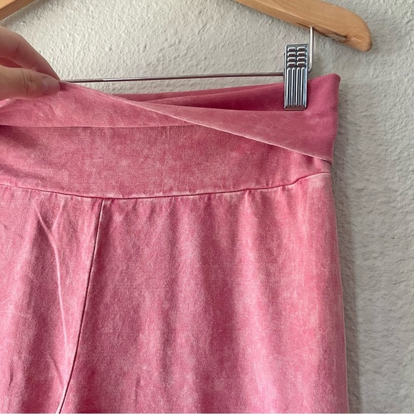 Chatoyant Foldover Waist Leggings Women’s L Pink 25.5” Inseam Cotton High Rise - Picture 4 of 10